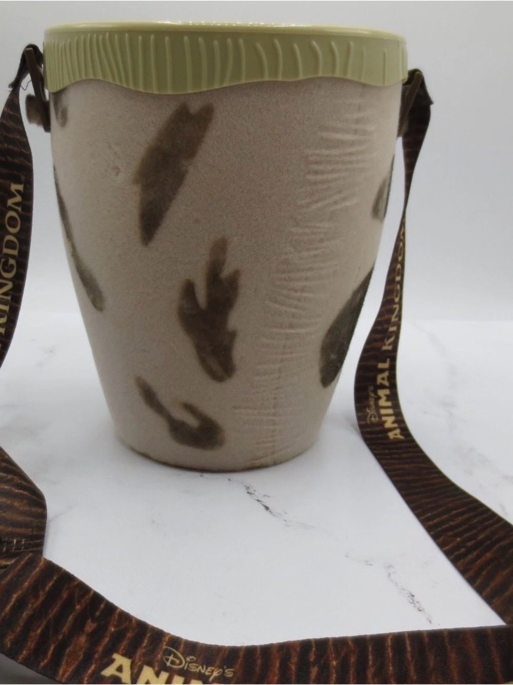 Disney Parks Popcorn Bucket Bongo Drum Animal Kingdom Safari Print Strap 7"